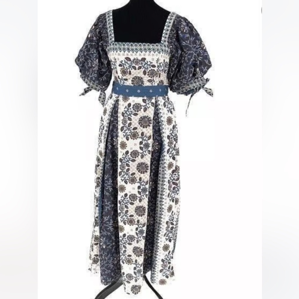 Cleobella Alma Ankle Dress in Navy and Brown